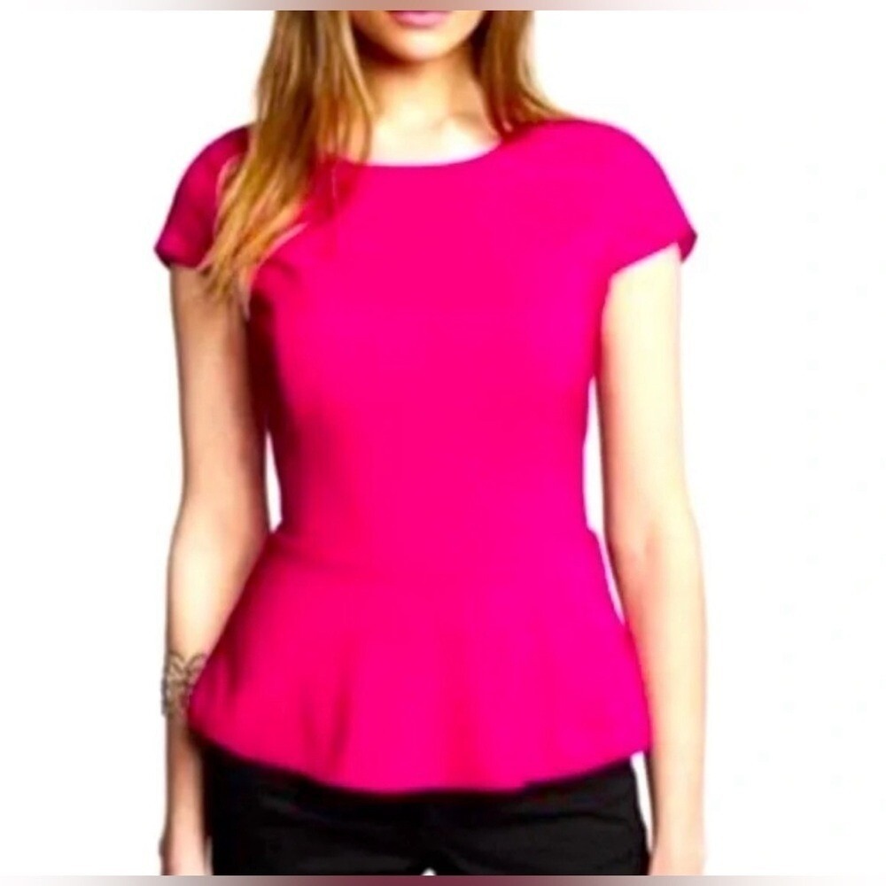 Express peplum Blouse with cap sleeves Small‎